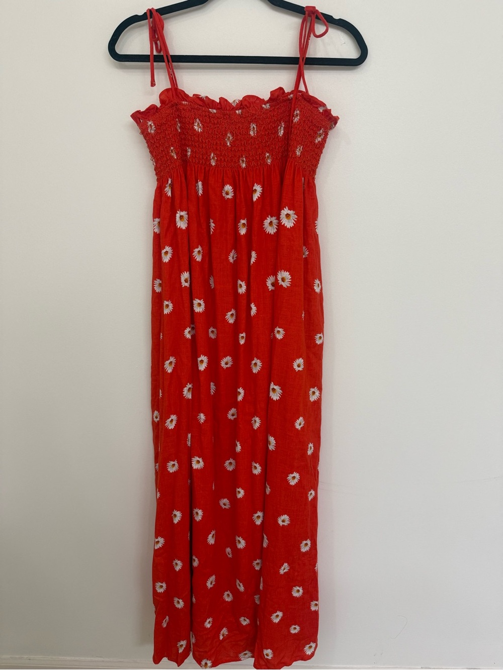 Petal and Pup Red Daisy Maxi Dress with Smocked Bodice Women’s Size M Brand New
